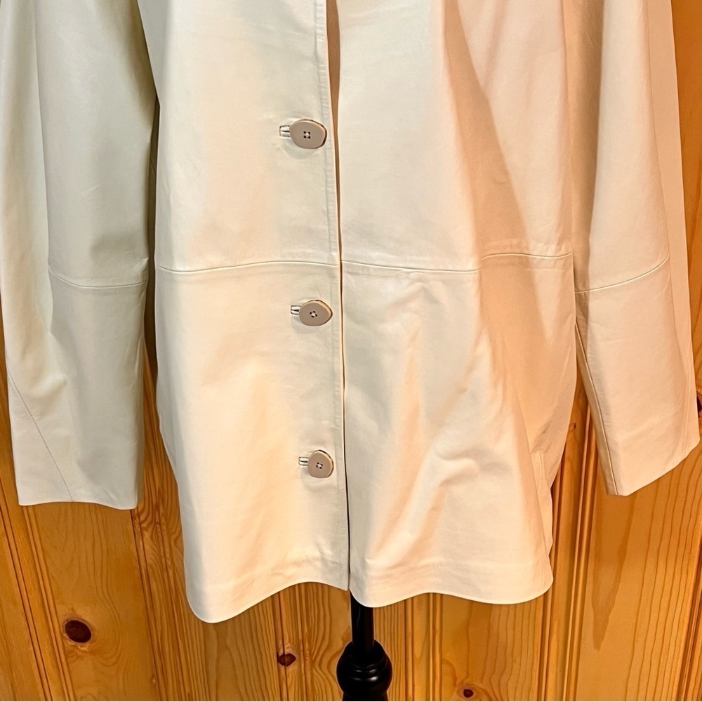 Holzweiler Flora Creamy Yellow Leather Jacket Sz-M - Picture 4 of 12